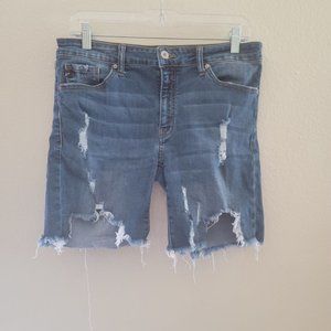 Kancan Mid Length/Rise Distressed Shorts Size Large